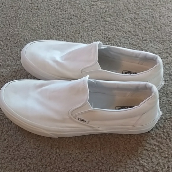 white slip on vans used